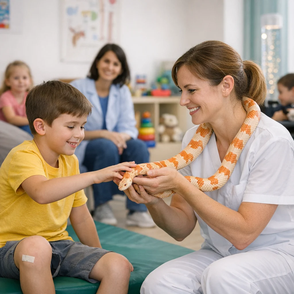 La serpiente terapeuta: cuando la naturaleza se convierte en medicina en un centro infantil de Mataró